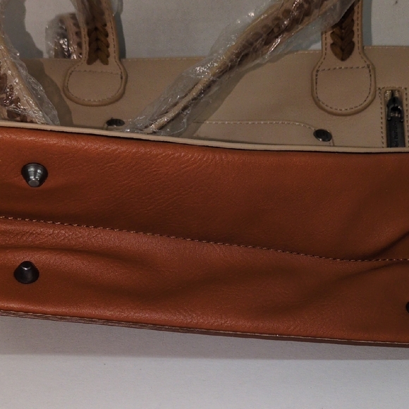 Montana West Tan and Brown Tote Bag - Picture 12 of 16